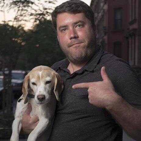 Brian McCullough with his dog, Winston